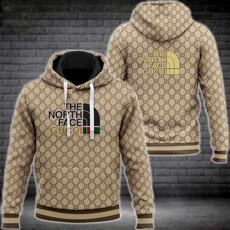 gucci and north face t shirt|Gucci north face hoodie brown.